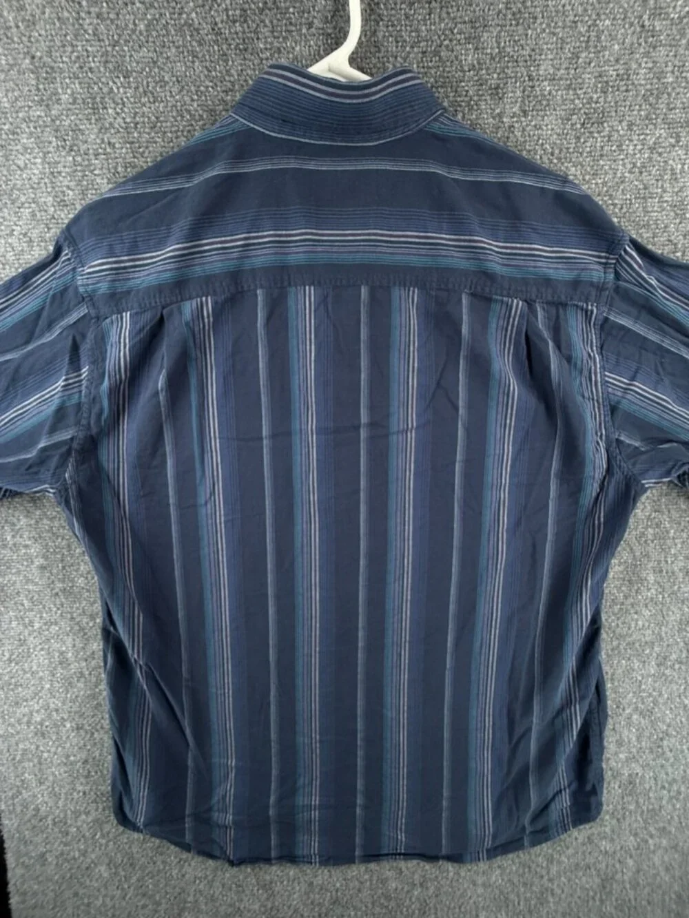 Tommy Bahama Cotton Silk Stretch Blue Striped Button Up Shirt Men Long Sleeve